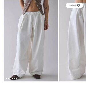 BDG White Wide-Leg Bobbi Pants